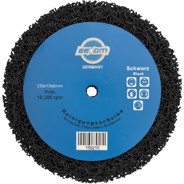 Reinigungsscheibe 150mm Schwarz inkl. Spanndorn